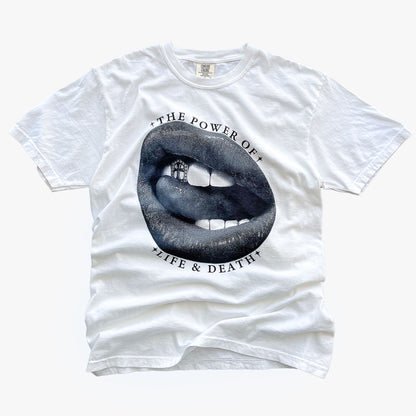 "HOLY LIPS" T-SHIRT - BLACK / WHITE