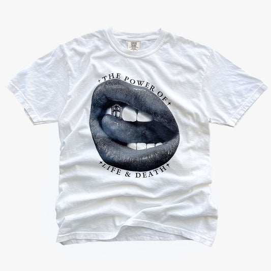 "HOLY LIPS" T-SHIRT - BLACK / WHITE