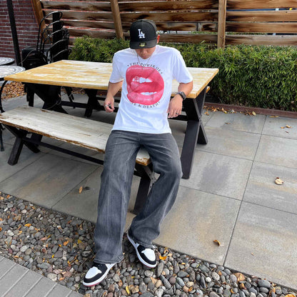 "HOLY LIPS" T-SHIRT - RED / WHITE