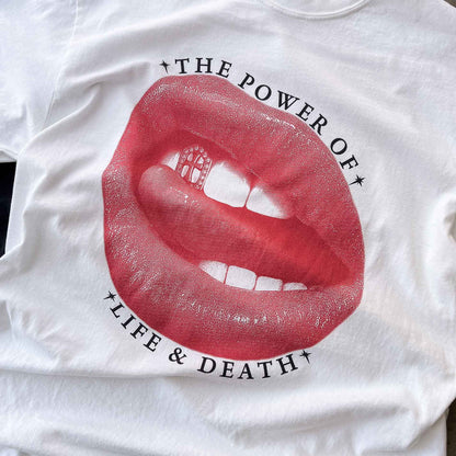 "HOLY LIPS" T-SHIRT - RED / WHITE