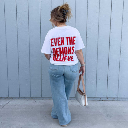 "DEMONS BELIEVE" T-SHIRT - WHITE