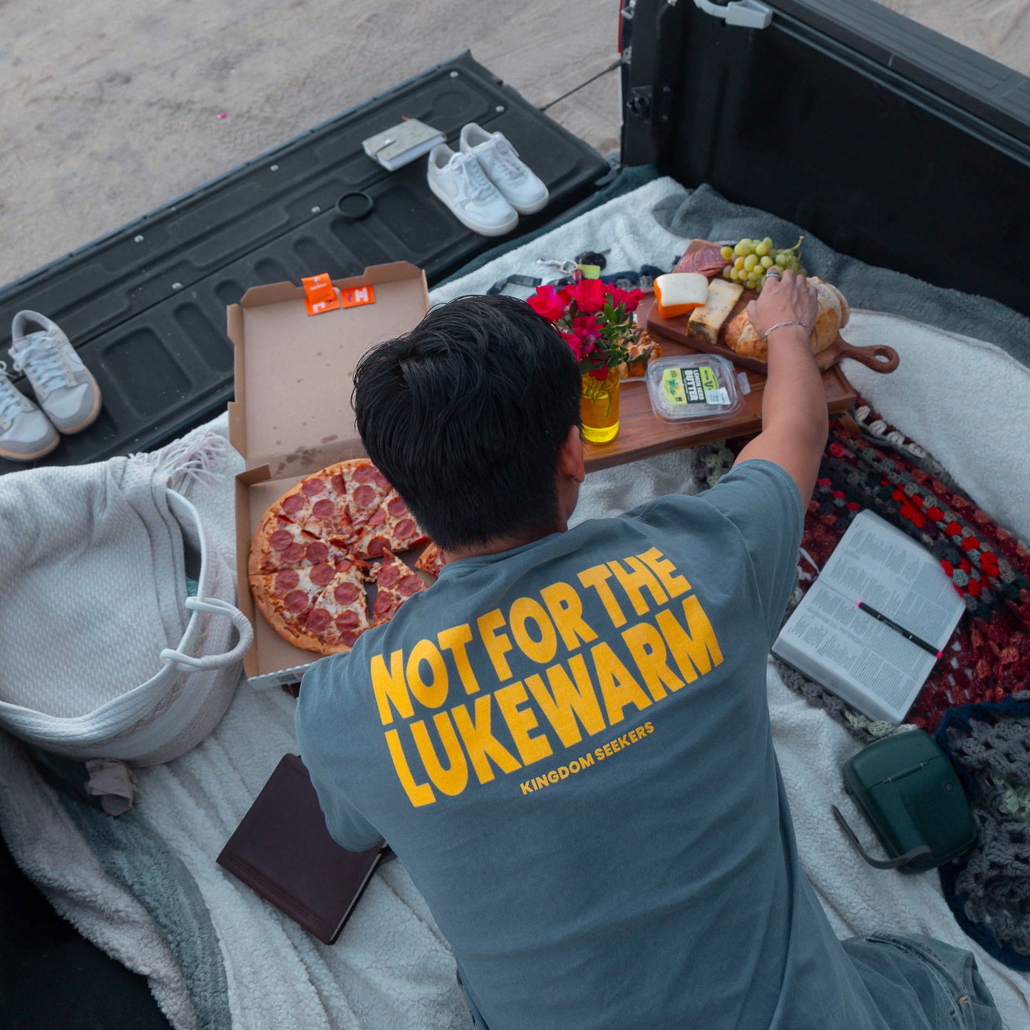 "NOT 4 LUKEWARM" T-SHIRT - DENIM